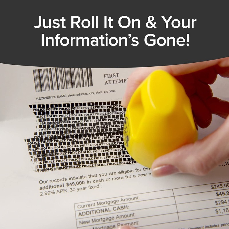 ID Police, AS-SEEN-ON-TV, Identity Theft Protection Stamp Roller, Fast, Easy,