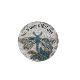 Ganz It's a Beautiful Day Dragonfly Stepping Stone, 10-inches Width, Multicolor, Made from Cement, Home Decor Accessories