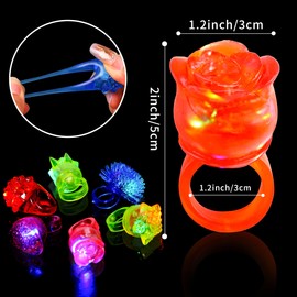 KIMOBER Light Up Rings,Colorful Glow In The Dark Silicone Bumpy Jelly Flash LED Rings Blinking Toys for Kids Party Favors