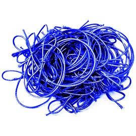 Mandala Crafts 3 Inches Pre-Tied Stretch Loops with Pre Tied Bows from Elastic Ribbon - 100 Blue Elastic Bows Boxes Bows Tags Gift Elastic Wrapping Cord String