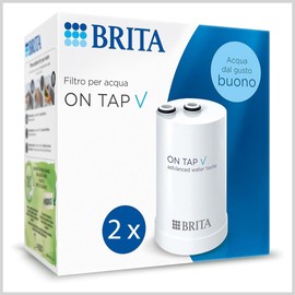 BRITA ON TAP V (600L) 2 x Water Filter Cartridges - For Sustainable Water with Good Taste, Reduces Microparticles, PFAS, Heavy Metals and Other Taste-Changing Substances