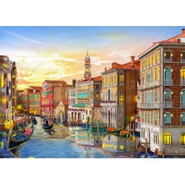 Jigsaw Puzzles for Adults 1000 Pieces, Romantic Venice Interlock Perfectly No Dust, Home Decors Family Challenge Toys for Men Women Elders Seniors (27.5"x19.6"), 1:1 Poster