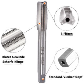 Saipor M10 x 1 Metric Tap and Die M10 x 1.0 mm HSS Tap and Die Right Thread Fine Thread Cutter Straight Ribbed Tap Cutter