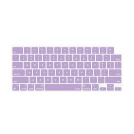 MOSISO Keyboard Cover Skin Compatible with MacBook Air 15 inch M3 A3114 M2 A2941/Air 13.6 A3113 A2681/Pro 14/16 M4 M3 M2 M1, Light Purple