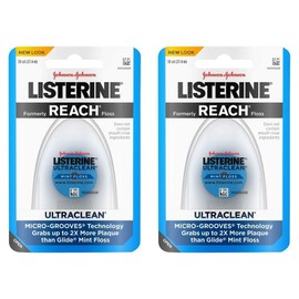 Listerine Ultraclean Floss Dispensers, Mint, 30 Yard (Pack of 2)