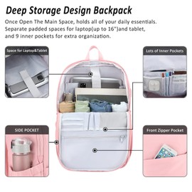 MAXTOP Deep Storage Laptop Backpack with USB Charging Port[Water Resistant] College Computer Bookbag Fits 16 Inch Laptop