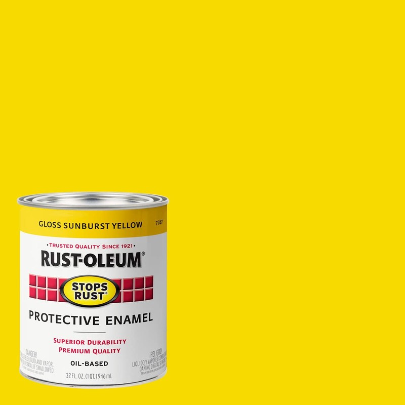 Rust-Oleum 7747502 Stops Rust Brush On Paint, Quart, Gloss Sunburst
