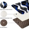 Nkzply 4 Pcs Blue Shower Curtain Black Bathroom Sets with