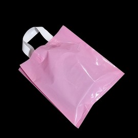 PE Tough Handle Fancy Bag Light Pink 36x45cm with 9cm Gusset Pack of 100
