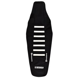 Husqvarna 2016-2018 Husqvarna FC TC 125-450 ALL BLACK / WHITE RIBS SEAT COVER LOGO #134