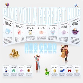 20 Sets Bulk Resin Critter Pocket Hugs Greeting Card Cards Tokens for Employee Appreciation Valentine's Day Love Friends Family Easter Volunteer Emotional Support Gifts Anxiety Relief Stress Release