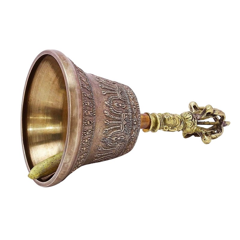 IBA Indianbeautifulart Religious Tibetan Buddhism Antique Brass Bell Handmade Vajra