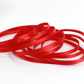 HUIHUANG Solid Color Satin Ribbon 1/8 inch x 100 Yards Roll Thin Red Satin Double Face Crafts Ribbon for Crafts Sewing Christmas Gift Wrapping DIY Bows (Red)