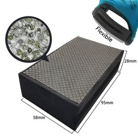 NBB Diamond Sanding/Polishing Pad Diamond Hand Buffing Pad Sanding Block with Foam Sponge Backing for Buffing and Grinding Sharp Edges and Plane of Granite Marble Stone Glass Ceramic (1, 120#)