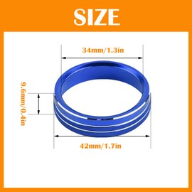 CHENNAN 3pcs Control AC Volume Knob Decorative Circle Cover Sticker Car Air Conditioning Switch Button Decoration Ring Blue AC Air Conditioning Switch Button Covers Metal Sticker Caps