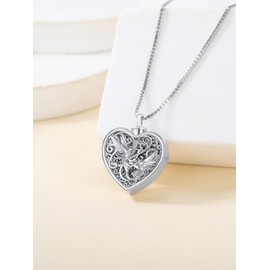 WINNICACA Urn Necklace for Ashes Hummingbird Cremation Jewelry for Ashes Sterling Silver Hummingbird Urn Pendants for Women Holds Ash with Funnel Filler Kit Memorial Gifts of Lost Love One