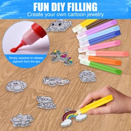 Supkiir 72Pcs Suncatcher Paint Pens Bulk, 10ml 24 Colors DIY Stained Glass Kit, Extra Fine Point Acrylic Pigment Paint Window Art Paint Pen Neon Suncatcher Paint Pens Crafts Sets