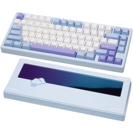 KEEBMONKEY WOBKEY Rainy 75 CNC Aluminum HMX/JWK/Cocoa Switches Triple-Mode Connectivity Mechanical Keyboard with Superior Acoustics, RGB/PP/Gradient Glass/3500mAh/Violet Switch (Standard - Blue)
