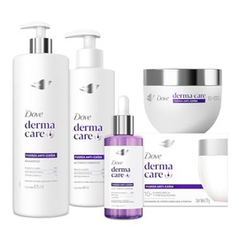 DOVE Kit Rutina Completa Fuerza Anti-Caída. Reduce la Caída 95, 4 pzas Shampoo, Acondicionador, Mascarilla y Sérum Capilar                            