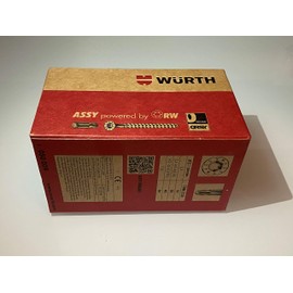 Würth ASSY 4 CSMP Chipboard Screws 4 x 60 mm, Pack of 250 Galvanised Steel, Blue Passivated, Partial Thread, Countersunk Milling Pocket Head - RW 20 New Generation