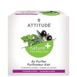 ATTITUDE Air Purifier with Activated Carbon Filter, Plant- and Mineral-Based Ingredients, Traps Air Pollutants, Vegan and Cruelty-Free, Coriander & Olive, 8 Ounce (15225)