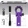 AUTMATCH Shackle Hitch Receiver 2" with 3/4" Mega D Ring