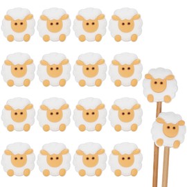WEBEEDY 16PCS Cute Sheep Knitting Needle Stoppers Needle Point Protectors Small Knitting Tip Protectors Needle End Caps Knitting Crochet Supplies Accessories