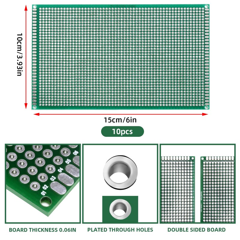 Eagles 10PCS 10x15 cm Double Sided PCB Board,Tinned Prototype Diy
