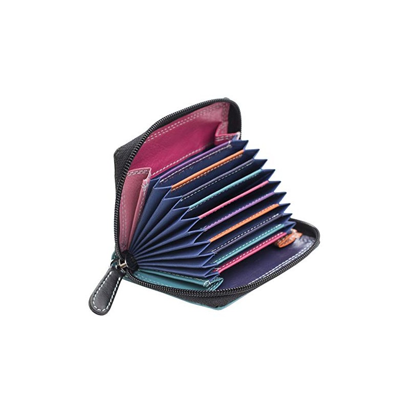 Primehide Womens Leather Card Holder Wallet RFID Blocking Purse Ladies