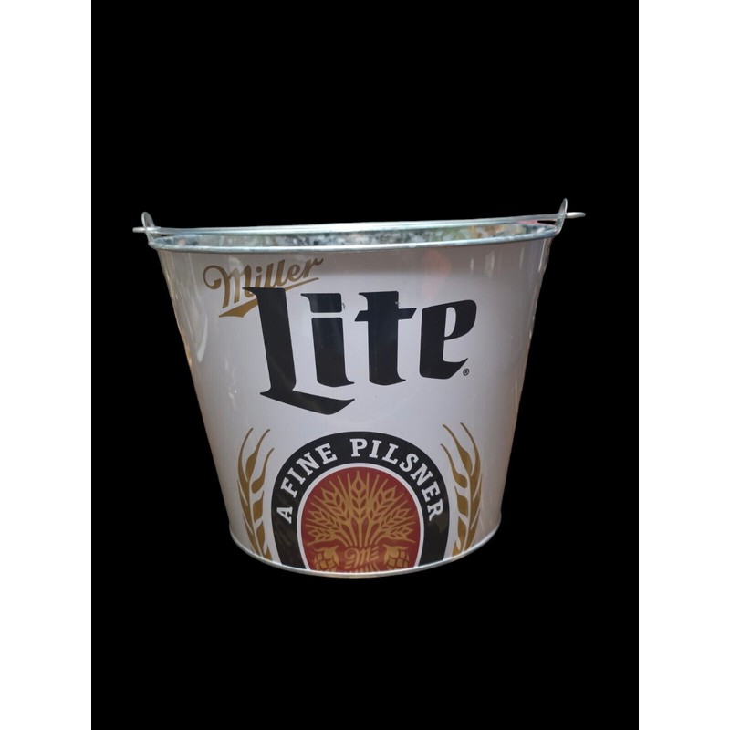 Miller Lite Brand Logo; 1.25 US Gallons "Beer Bucket" Galvanized