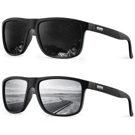 HENGOSEN Polarised Sunglasses Men Sports: Mens Sunglasses Fishing Driving Running Retro Sun Glasses with UV Protection 2 PACK