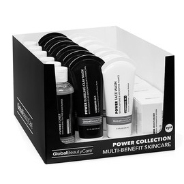 Global Beauty Care Multi-Benefit Power Skincare 4-piece Set – Face Wash 2.5oz, Toner 4oz, Moisturizer 1.7oz, Bubbling Clay Mask 2.5oz – with Caffeine, Niacinamide, Retinol, Antioxidants And Charcoal