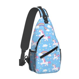 Cuczpau Crossbody Bags For Women Men Cute Unicorn Sling Backpack Chest Shoulder Bag Gym Cycling Travel Hiking Daypack