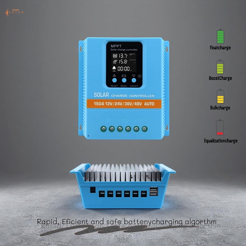 150A MPPT Solar Charge Controller, 12V 24V 36V 48V, LCD