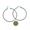 Unbranded Hoop Earrings - Rainbow Electroplated Stainless Steel 55mm -