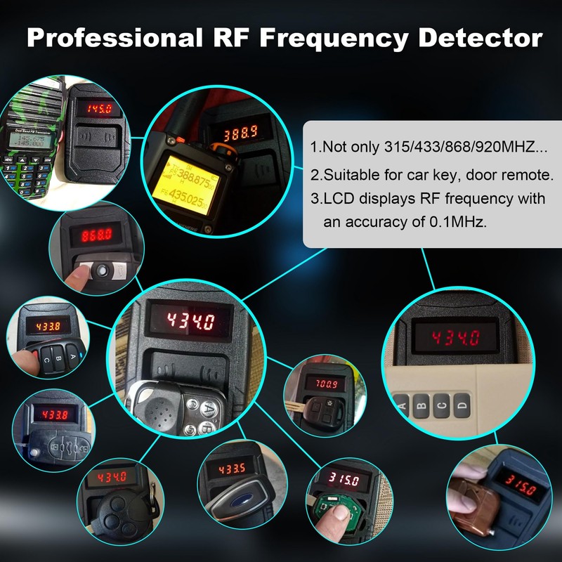 WOYO Car Key Fob Tester RF Frequency Tester 10 MHZ-1000