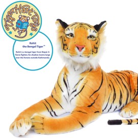 TigerHart Rohit The Orange Bengal Tiger - 46 Inch (Tail Measurement Not Included) Big Stuffed Animal Plush Cat
