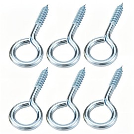 Qrity 20 PCS Eyelet Screws, Eyed Screw Hook 16mm, Self Tapping Screws, Tightening Screw, Ring Screw, Ceiling Hook, Galvanized Eyebolt, Screw Hole Nail, for Wood, Fixing Wires, Indoor and Outdoor