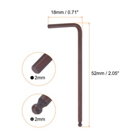 sourcing map 2pcs Ball End Hex Key Wrench 2mm S2 Steel L-Shape Hexagon Metric Wrenches Repairing Tool for Home Repair Red