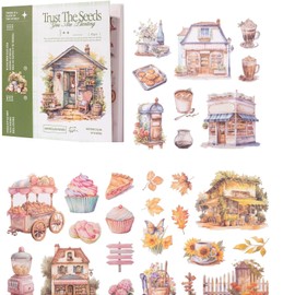 Scrapbook Stickers 50 Sheets Stickers Photo Album Flowers Sticker PET Bullet Journal Sticker Botanical Stickers for Scrapbook Bullet Journal Scrapbook Accessories (Life)