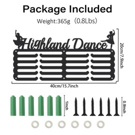 SUPERDANT SUPERDANT Highland Dance Medal Hanger Display Sports Medal Holder Award Metal Medal Organizer Ribbon Display Holder Rack Wall Mounted Race 5 Rows 20 Hangers Non-Slip Hooks for Athletes Gifts