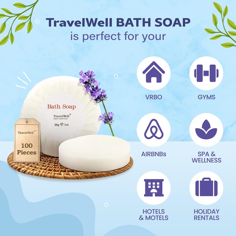 Travelwell Hotel Soap Bars - Individually Wrapped Bulk Hotel Soap