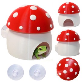 3D Red Mushroom House Reptile Hides and Caves, Reptile Hideout