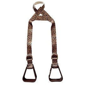 Showman Heavy Duty Nylon Adjustable Buddy Stirrups w/Cheetah Print