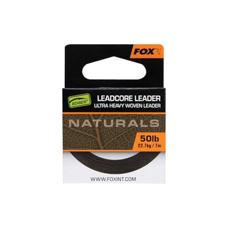 Fox Naturals Leadcore 50lb 22.7kg - 25m Leader Line Carp
