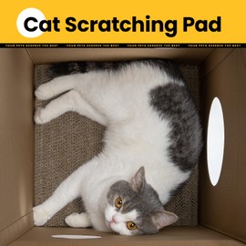 Conlun Cat Scratching Board Cardboard with Cats Scratching Cardboard & Catnip, Quick Assembly Cat Toy Scratching & Rest, Cat Cave, Cat Hut, Cardboard Cat Bed, Ideal for Christmas