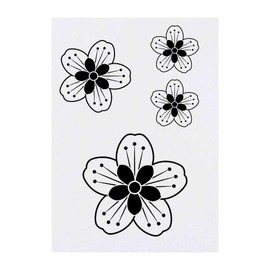 Azeeda 4 x 'Cherry Blossom' Temporary Tattoos - Water Resistant, Skin-Safe, Non-Toxic Transfers, Mixed Sizes (TO00006921)