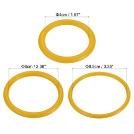 PATIKIL Carnival Ring-Toss Rings Set 4cm 6mm 8cm, 24 Pack Plastic Hoop for Outdoor Party Favor Booth, Yellow