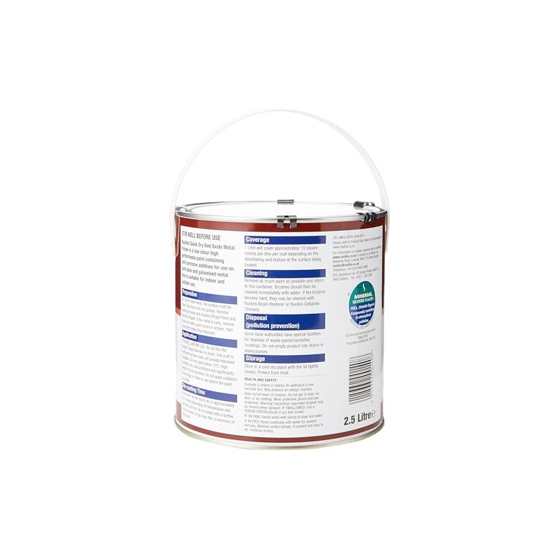 Rustins Red Oxide Metal Primer 2.5L