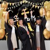 Graduation Backdrop 10x8ft Black and Gold Congrats Grad Photo Background